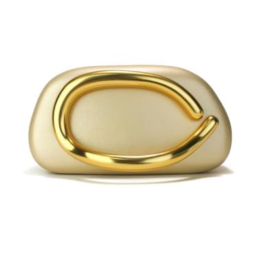 Imagem de OOAAVVJL Bolsa clutch feminina formal, de couro PU com corrente, alça de metal, bolsa transversal para festa de casamento, Dourado