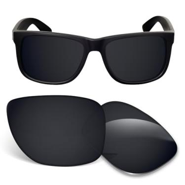 Imagem de Lentes de substituição de 1,5 mm compatíveis com óculos de sol Ray-Ban RB4165 de 54 mm, antiarranhões e resistentes a impactos - preto escuro polarizado