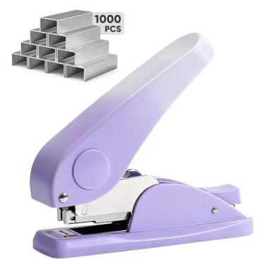Imagem de Grampeador de mesa de escritório para economia de esforço com 1000 grampos padrão de 1/10.2 cm, grampeamento resistente durável padrão suave sem congestionamento, perfeito para casa, escola