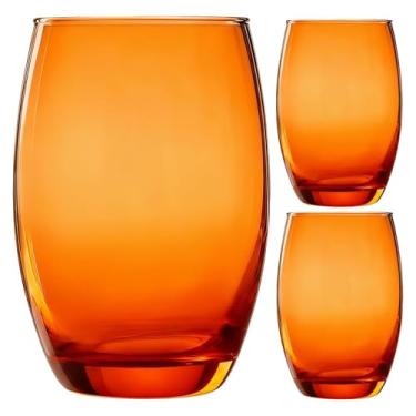 Imagem de Jogo 3 Copos de Vidro 475ml Redondo Água e Suco Cor: Laranja