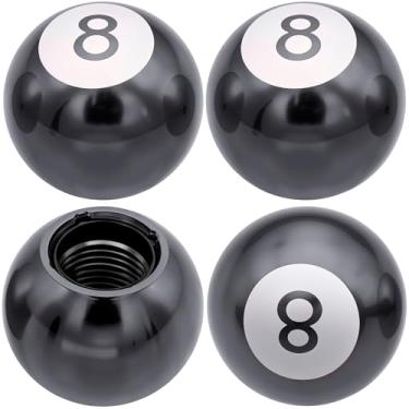 Imagem de MEAJOO 4 peças de tampas de haste de válvula de pneu de piscina com 8 esferas, metal com forro de plástico resistente à corrosão, à prova de vazamento, conjunto universal para carros, caminhões
