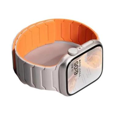 Imagem de Pulseira Ultra Magnética De Silicone Para Apple Watch Série 9 8 7 6 SE