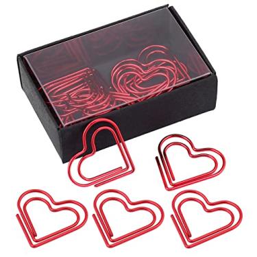 Imagem de Acouto Conjunto de Clipes de Papel Em Formato de Coração - 12 Lindos Clipes de Marcadores Vermelhos para Organização de Documentos, Aço Inoxidável Premium Com Revestimento de Plástico, Materiais