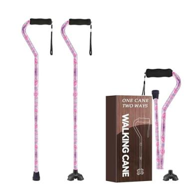 Imagem de YOKABOZE Bengalas para mulheres e homens, bengala dobrável para estabilidade, bengala de caminhada ajustável para idosos - Bengala de caminhada dobrável leve com base antiderrapante e alça deslocada