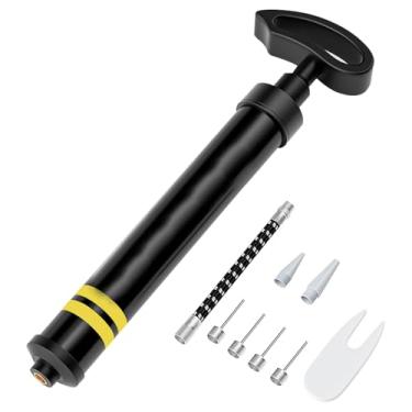 Imagem de Bomba de ar de bola, kit de inflador de bomba de bola - Bomba de ar para bolas esportivas de exercício,Bomba portátil multifuncional para bola esportiva de futebol com 4 agulhas para basquete e vôlei