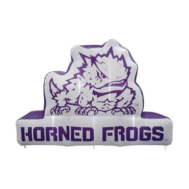 Imagem de FANMATS Mascote inflável NCAA TCU Horned Frogs - Display inflável autoinflável, soprador e cordões embutidos, logotipo oficial da equipe - mostre seu espírito durante todo o ano