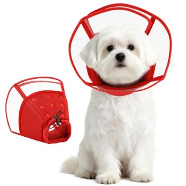 Imagem de Kuoser Coleira de cone para cães com acolchoamento macio para parar de lamber, cones macios ajustáveis para cães pequenos após a cirurgia, coleira de recuperação respirável para animais de estimação
