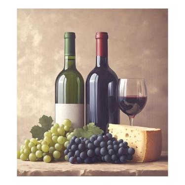 Imagem de SEHANY Capa magnética para lava-louças de uva e vinho tinto, adesivos magnéticos decorativos antiarranhões para painel de geladeira e lava-louças, decoração de dia dos namorados para cozinha doméstica