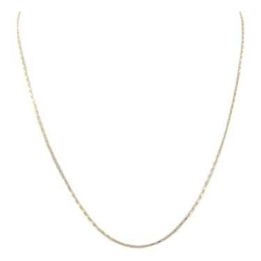 Imagem de Corrente Feminina Tijolinho Ouro 18K 750, 50cm, 1mm, Joia Autêntica com Certificado e Caixa para Presente