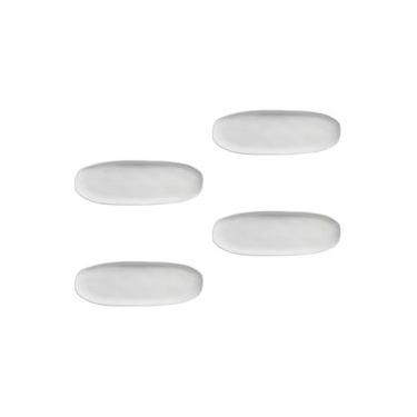 Imagem de Conjunto de Travessas Oval Rasa Grande Porto Brasil Orgânico New White 36x13cm - 4 Peças