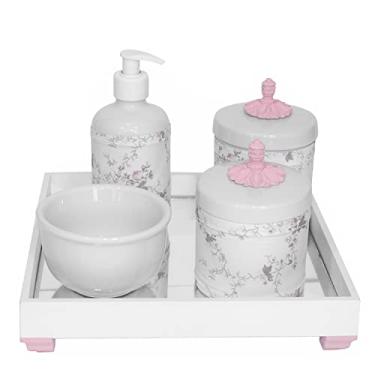 Imagem de Kit Higiene Porcelanas Molhadeira Bebê Provençal Rosa Menina