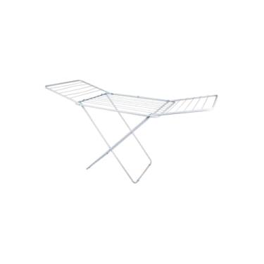 Imagem de Varal de Chão Retrátil Buenos Aires, Aço Branco, 95x133x53cm, Suporta 8kg, Compacto e Dobrável