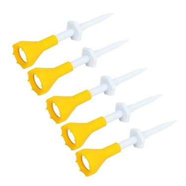 Imagem de MOTOULAX Kit de camisetas de golfe de borracha acessórios de golfe amarelo suave portátil 5 peças