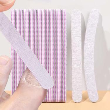 Imagem de Lixa de unha profissional de 10 peças, lixa, arte, lixa, lado duplo, para salão de beleza, manicure, pedicure, pontas de gel UV, 17,8 x 1,9 cm (reta)