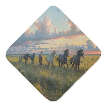 Imagem de Toalhas de bebê com capuz ultra macias absorventes toalha de banho cavalos musselina algodão toalhas de banho para recém-nascidos crianças pequenas 35x35 polegadas