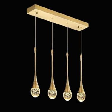 Imagem de Lustre de cristal de 180 cm (70,9") para hall de entrada, sala de estar ampla, 4 lâmpadas, dourado, pendente para escada, lustre de coluna de cristal para teto alto, luminárias dimerizáveis