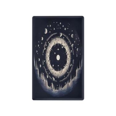 Imagem de Wassud Placa de cobertura para interruptor de luz, saída dupla, placa de parede, fases da lua, círculo, decoração, decoração de casa, sala de estar, quarto, decoração