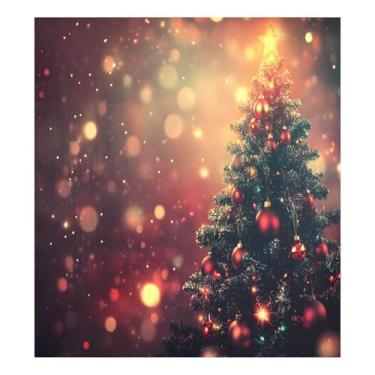 Imagem de STAYTOP Capa magnética para máquina de lavar louça, árvore de Natal e estrelas, 58 x 66 cm, capa decorativa para geladeira para porta da frente, adesivo magnético para máquina de lavar, painel de