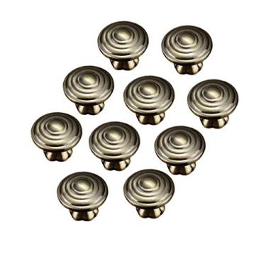 Imagem de FAFACAI Puxadores de móveis puxadores de porta retrô puxadores de gaveta 10 peças ferragens móveis cozinha anel puxador de porta armário quarto armário (B)