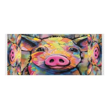 Imagem de Wassud Capas coloridas para lavadora e secadora de porco, protetor de lavadora com sacos de armazenamento, capa de geladeira à prova de poeira com bolsos para lavanderia doméstica, cozinha, 120 x 55