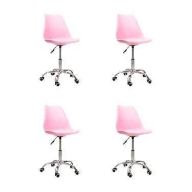 Imagem de Cadeira Office Base Cromada com Rodízio Giratória Saarinen - Oficial W