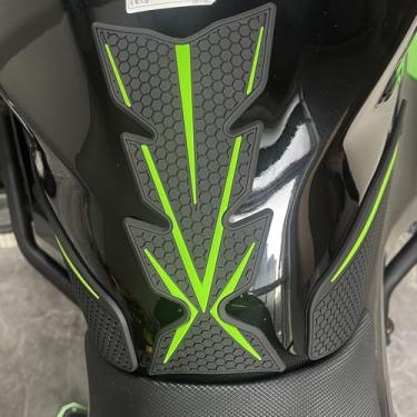 Imagem de Almofadas protetoras para tanque de motocicleta, design de favo de mel antiderrapante, compatível com Kawasaki Ninja250 Ninja400 2018-2024 Z250 Z400 2019-2024 Ninja500 Z500 2024- (verde)