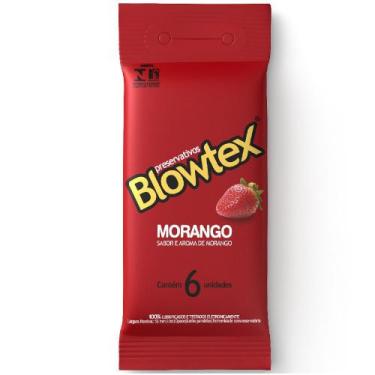 Imagem de Preservativo Blowtex Morango - Pacote com 6 Unidades