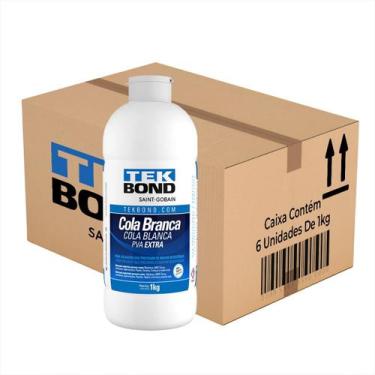 Imagem de Kit 6 Cola Branca Tek Bond 1kg Pva Extra - Alta Adesão para Madeira e 