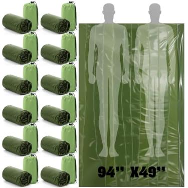 Imagem de Mixweer 12 peças 238,8 cm x 124,5 cm XL saco de dormir de emergência portátil sobrevivência térmica Bivy abrigo de emergência leve para pessoas sem-teto impermeável bolsa para acampamento, caminhada