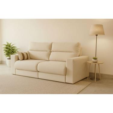 Imagem de Sofá Retrátil e Reclinável Berlin Luxo Almofadas em Fibras Siliconadas e Bipartida