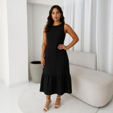 Imagem de Vestido Longo em Linho Premium - Elegante e Confortável tamanho:GGCor: