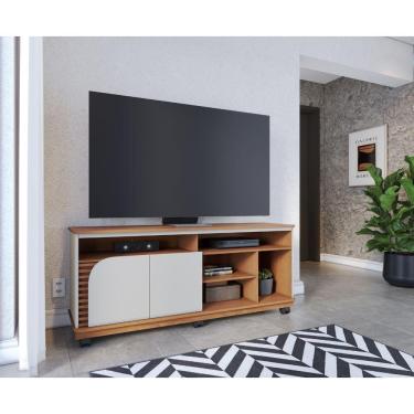 Imagem de Rack Para Tv Até 65 Jurerê 2 Portas Colibri Freijo/off White Matte