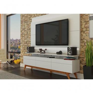Imagem de Rack Com Painel Para Tv 60 Polegadas Branco Classic +3g 2.2 Com Led - Imcal Móveis