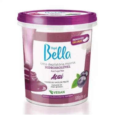 Imagem de Cera Depilatória Hidrossolúvel Açaí Depil Bella 600G
