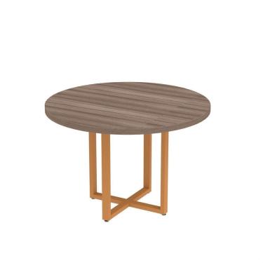 Imagem de Mesa Reunião Redonda 1100pe40tub Walnut-laranja Picasso