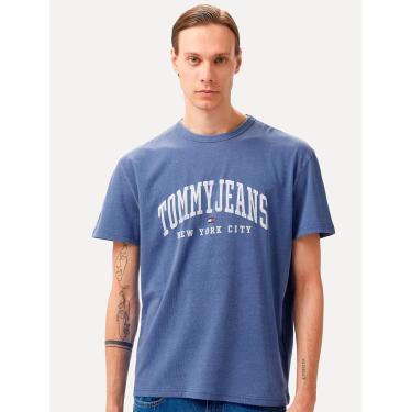Imagem de Camiseta Tommy Jeans Masculina Regular Logo Varsity Washed Azul Royal-Masculino