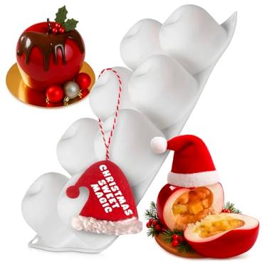 Imagem de Molde de silicone para maçã com 8 cavidades – 29 x 16 x 5 cm Molde de maçã para assar, bom para pastelaria, gelatina, sorvete, sabão e velas, antiaderente e fácil de limpar, seguro para forno e