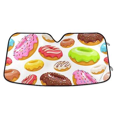 Imagem de Pára-brisa de carro colorido para donuts esmaltados, dobrável, proteção UV, persiana dobrável para janela de carro, para para-brisas de veículos, acessórios de carro