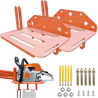 Imagem de Taeoox Pacote com 2 suportes de motosserra, suporte de parede resistente para motosserra de 30,5-50,8 cm, suporte para motosserra para Stihl, Oregon, DEWALT, Craftsman, Milwaukee, etc.
