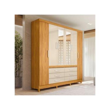 Imagem de Guarda-roupa Casal com Espelho 6 Gavetas 6 Portas Demobile - Demóbile,