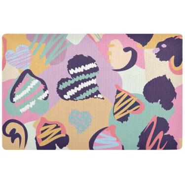 Imagem de TSENQUE Tapete de porta divertido com design colorido personalizado tapete de outono para ambientes externos, decoração de porta da frente tapetes de entrada laváveis para casa 81 x 50 cm