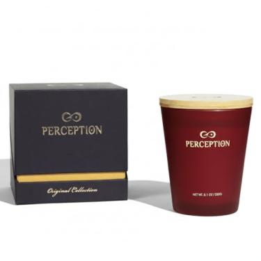 Imagem de PERCEPTION AROMAS Vela perfumada de luxo | Toranja âmbar | Vela de cera de soja derramada à mão com caixa de presente | Fragrâncias elegantes | Tempo de queima de 50 horas (230 g)