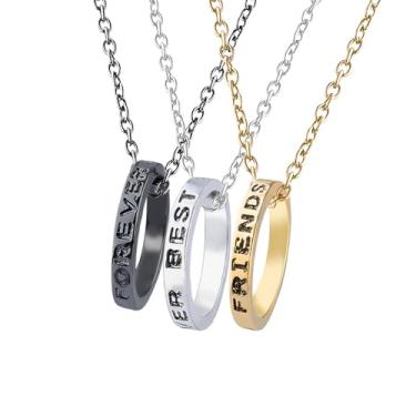 Imagem de Colar Best Friend para 2 irmãs, presentes de amizade de longa distância para mulheres, presentes de aniversário e formatura para amigas, Small, Metal, Sem Pedra Preciosa