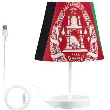 Imagem de TSENQUE Candeeiros de mesa de cabeceira personalizados com bandeira do Afeganistão, lâmpadas LED de cabeceira para mesinhas noturnas, recarregável por USB, lâmpada quente que muda de cor exclusiva