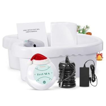 Imagem de VnioLife Máquina de desintoxicação iônica para banho de pés com chinelo, desintoxicação iônica portátil para pés | Uso doméstico, presente de férias para salão de beleza