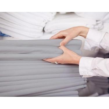 Imagem de Confecções Elba, Lençol Casal Clinica Hospital Hotel Algodão Percal 150 Fios Cor:Cinza