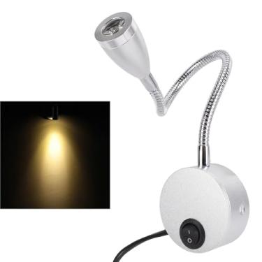 Imagem de Yunseity Luzes de Leitura LED para Montagem na Parede, Lâmpada Noturna Flexível de Cabeceira Com Pescoço de Ganso Com Cabeça Giratória de 360 ​​° para Cabeceira de Cama Mesa de Escritório (plugue