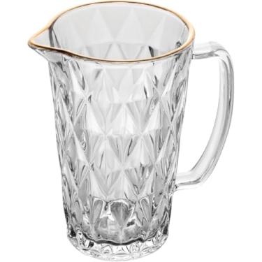 Imagem de Jarra de Vidro Diamond Com fio de Ouro 1L Elegância Resistência Sofisticação Com Desing Luxo