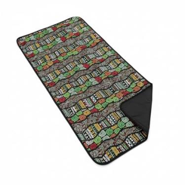 Imagem de Esteira Praia Parque Piquenique Piscina Versátil Impermeável (Preto tribal)