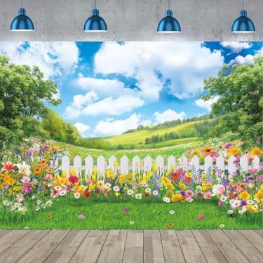 Imagem de Cenários de primavera para fotografia, 25 x 20 m, cenário de primavera, natureza, foto, jardim, flores, banner, decoração, suprimentos, adereços para fotos